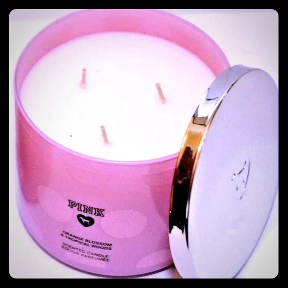 Victoria secret pink 3 wick jar candle new orange